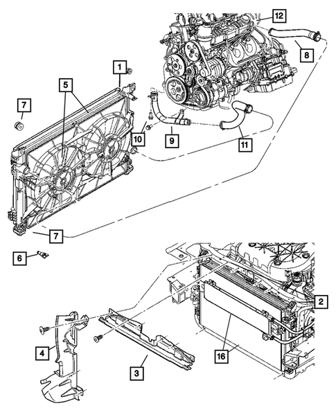 Radiator and Related Parts for 2007 Chrysler Pacifica #0