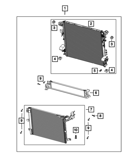 Radiator and Related Parts; Charge Air Cooler for 2022 Jeep Gladiator #1