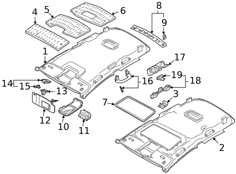 Interior Trim - Roof for 2012 Volkswagen Golf R #0