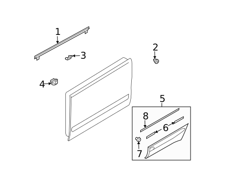 Exterior Trim - Rear Door for 2007 Subaru Forester #0