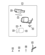 68367432AC - Doors, Door Mirrors and Related Parts: Outside Rearview Mirror, Right for Ram: 3500 Image