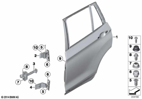 Door, Rear for 2015 BMW X3 28iX #0