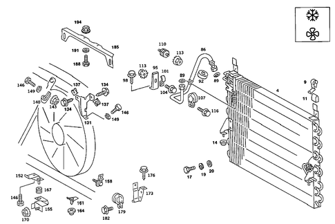 Refrigerant Line Arrangement for 1989 Mercedes-Benz 190 E #5