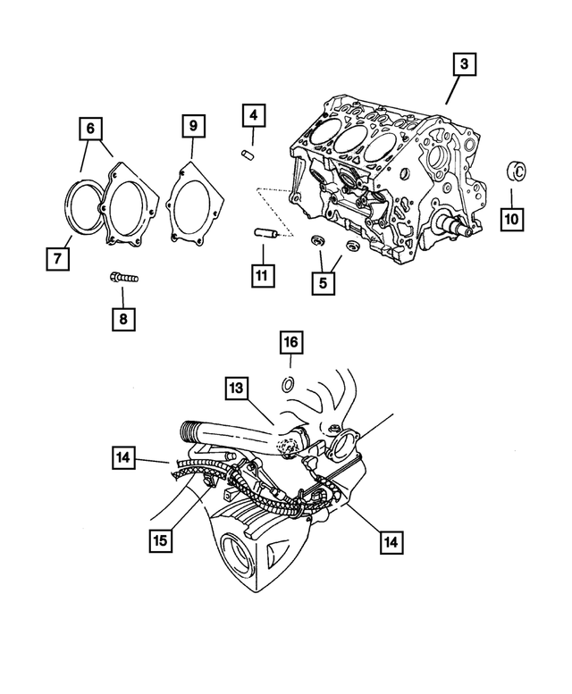 4654389AB - Engine 3.3L Six Cylinder: Crankshaft Rear Oil Seal Retainer for Mopar Image