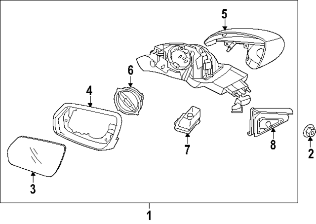 87620JI270 - : Mirror Assembly for Hyundai Image