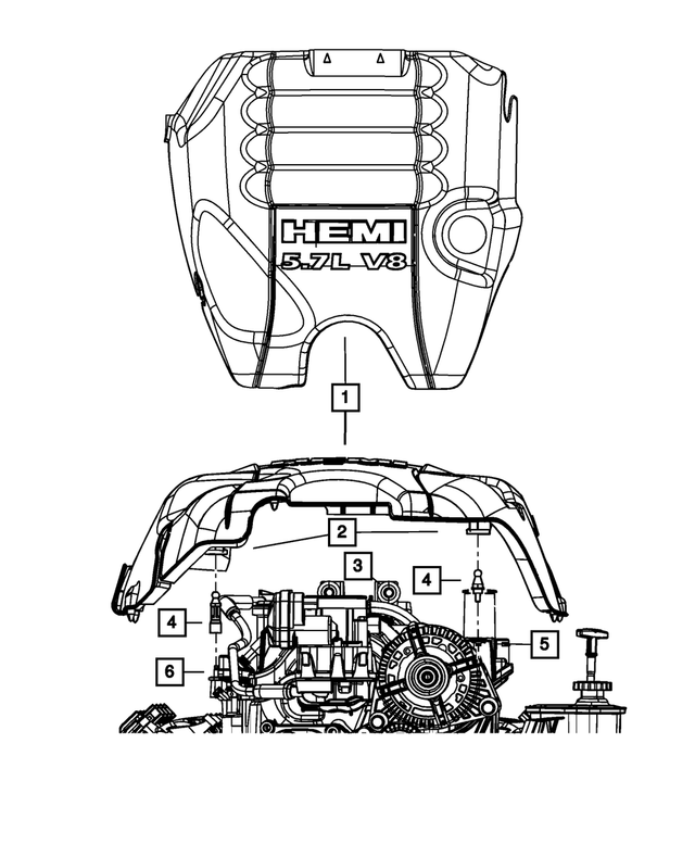 68038749AF - 5.7L Gas; Engine: Engine Cover for Mopar Image image