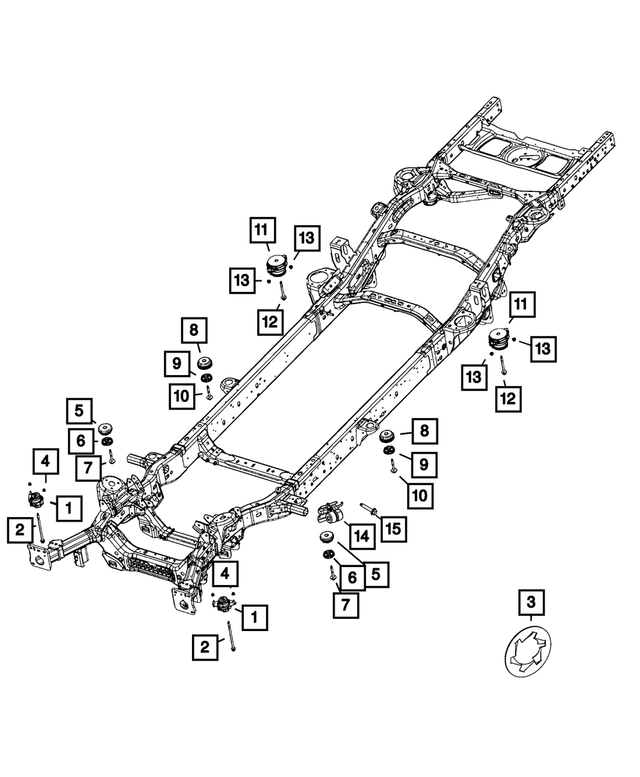 6512984AA - Frame, Bumper and Fascia: Hex Head Bolt And Washer, Right Or Left for Mopar Image