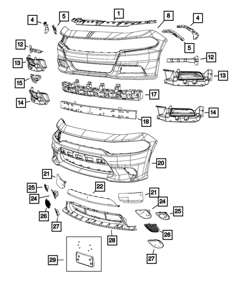 Front Bumper and Fascia for 2019 Dodge Charger #0