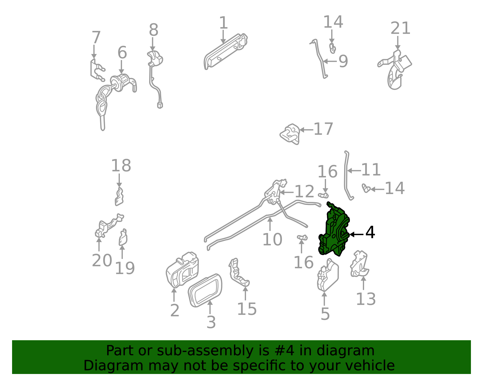 1996-2004 Nissan Lock 80502-5P01A | Bill Kay Nissan Parts