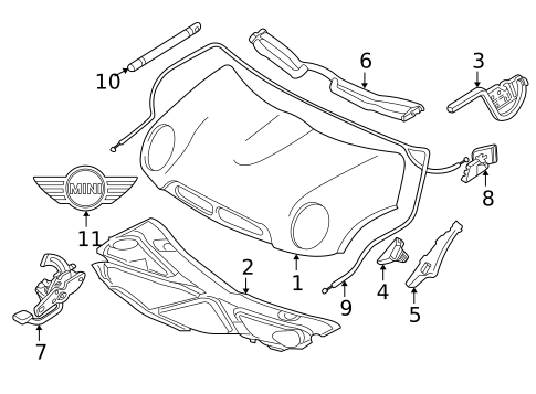 Hood & Components for 2005 Mini Cooper #0