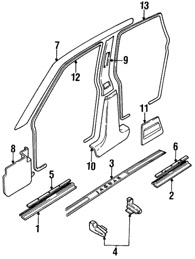 BEC19858NDR - Body: Pillar Trim for Jaguar Image