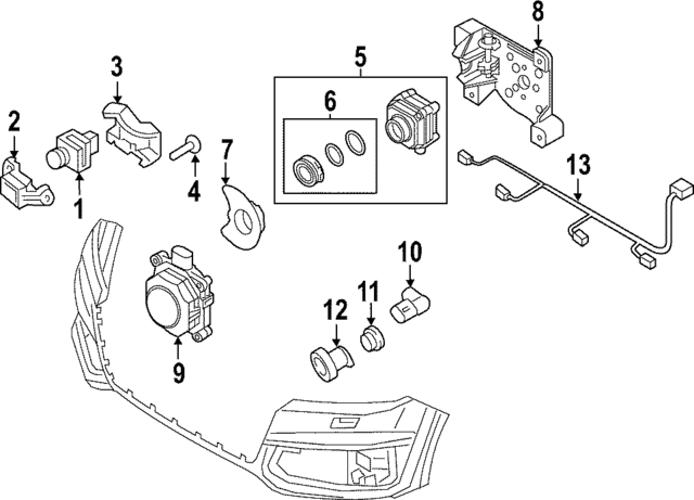4M0853795B - Body: Front Camera Rear Bracket for Audi Image