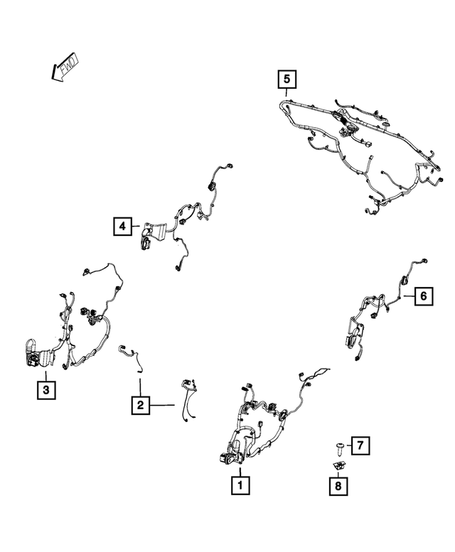 68292267AC - Electrical: Front Door Wiring for Jeep: Cherokee Image