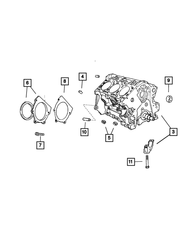 4654389AB - Engine 3.8L Six Cylinder: Crankshaft Rear Oil Seal Retainer for Mopar Image