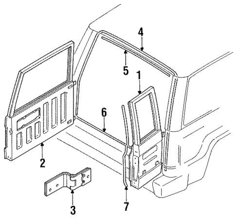 Door & Components for 1985 Isuzu Trooper #0