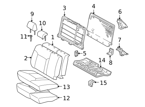 Rear Seat Components for 2006 Toyota Tacoma #0