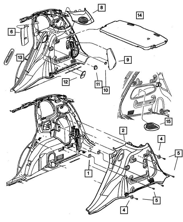 RJ75WL8AD - Interior Trim: Quarter Trim Panel, Left for Mopar Image image