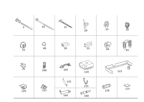 Loom Ties and Cable Mounting Parts for 1998 Mercedes-Benz E430 #1