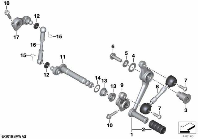 23418559819 - : Foot-Operated Shift Lever for BMW-Motorrad Image