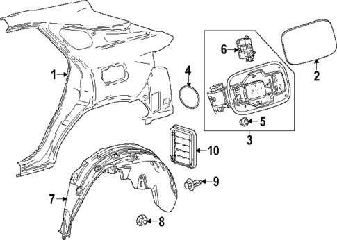 Quarter Panel & Components for 2023 Lexus RX500h #0