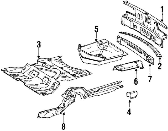 1266100061 - Body: Floor Pan for Mercedes-Benz Image