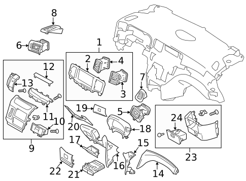 Instrument Panel Components for 2015 Nissan Quest #0