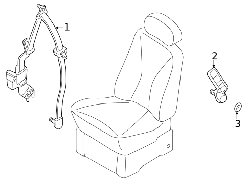 Rear Seat Belts for 2000 Nissan Quest #1