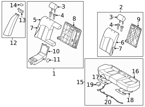 Rear Seat Components for 2017 Hyundai Sonata #0