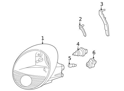 Headlamp Components for 2003 Ford Thunderbird #0