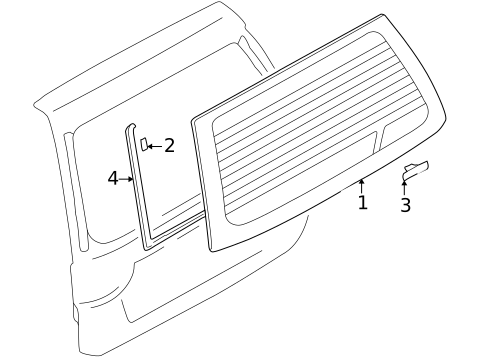 Glass - Lift Gate for 2004 Mitsubishi Lancer #0