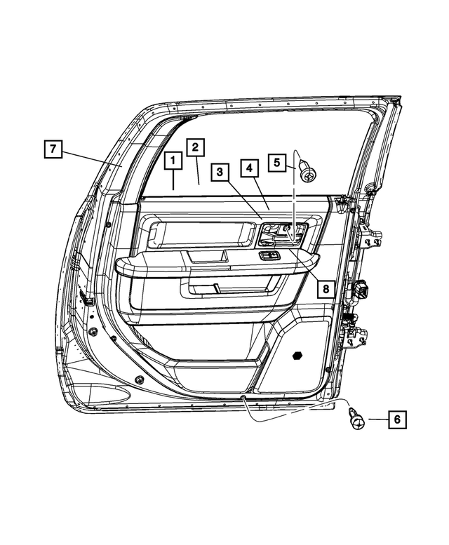 1ZV252X9AG - Interior Trim: Rear Door Trim Panel, Left for Mopar Image image