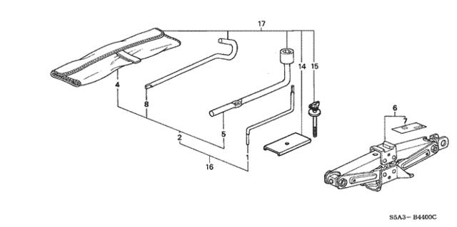 Tools - Jack for 2001 Honda Civic #0