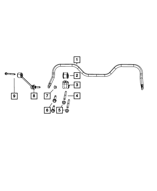 68070271AA - Rear Suspension: Rear Suspension Stabilizer Bar for Mopar Image