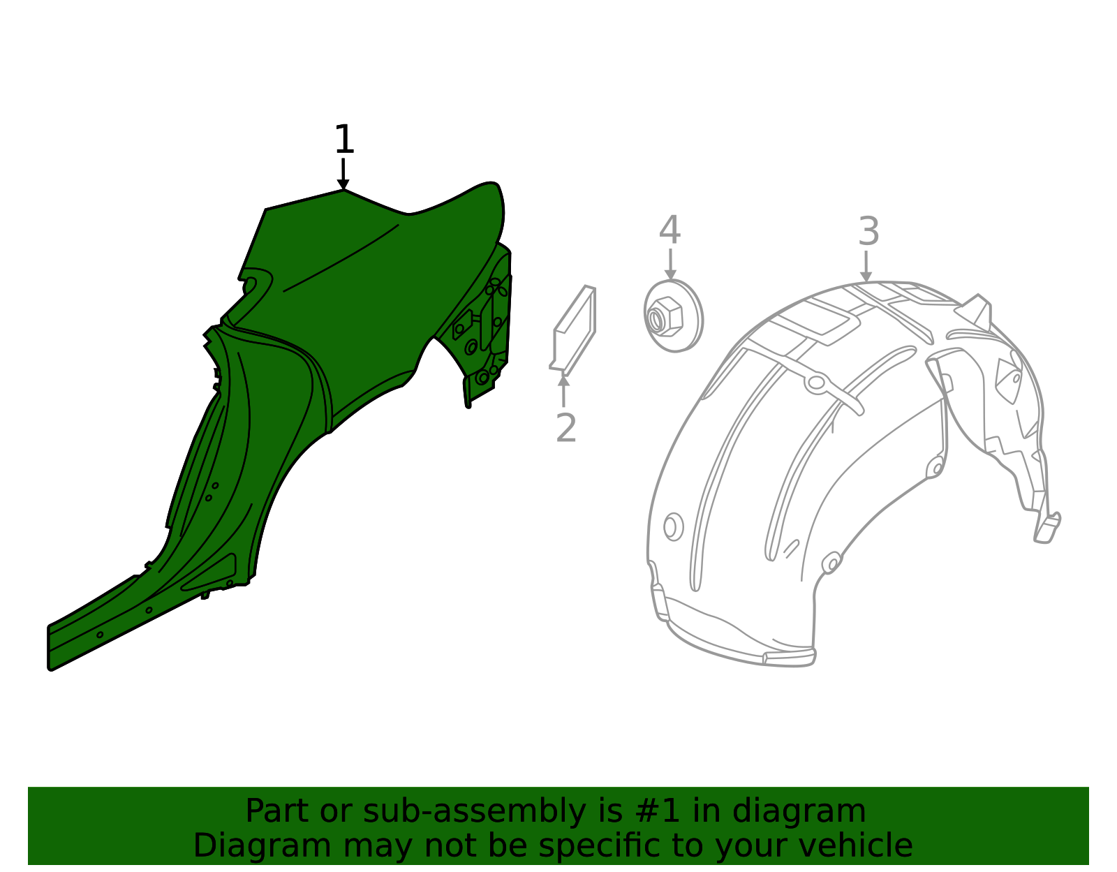 2020-2025 Porsche Taycan Quarter Panel Assembly 9J1-809-088-Y-GRV