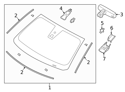 Windshield & Components for 2017 Ford Special Service Police Sedan #0