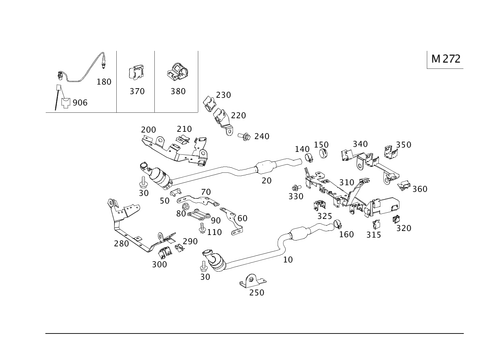 Exhaust System on 6-Cylinder Gasoline Vehicles for 2014 Mercedes-Benz GLK250 #0