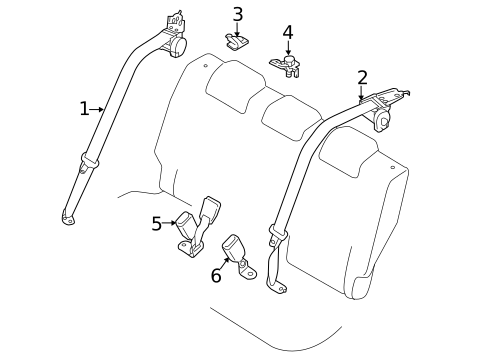 Rear Seat Belts for 2018 Toyota Yaris iA #0