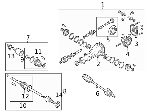 Axle & Differential for 2006 Subaru Legacy #0