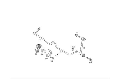 Torsion Bar, Rear for 2001 Mercedes-Benz C240 #0