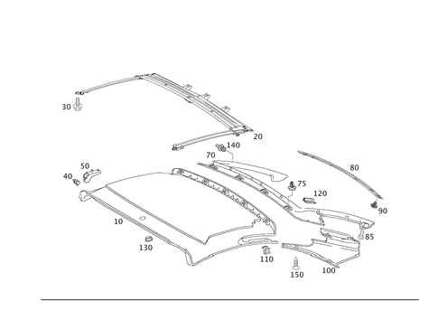 Add-on Parts of Vario Roof for 1999 Mercedes-Benz SL600 #0