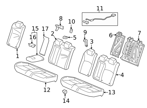 Rear Seat Components for 2022 Honda Insight #0