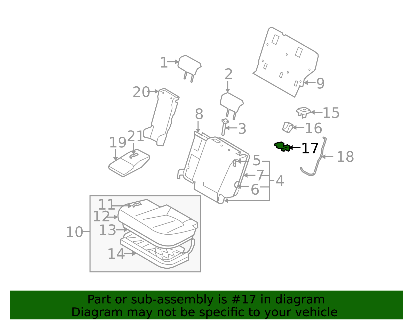2007-2009 Hyundai Santa Fe Recline Lever Bezel 89375-0W500-WK | OEM ...