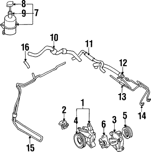 Pump & Hoses for 1998 Mitsubishi Diamante #0