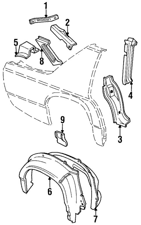 Inner Structure & Rails for 1986 Ford LTD #2