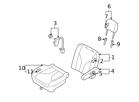 Front Seat Components for 2000 Mazda MPV #0