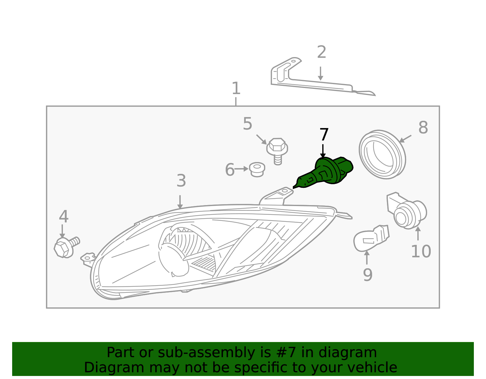 2006-2012 Mitsubishi Eclipse Headlamp Bulb MS820978 | Mitsubishi Parts ...