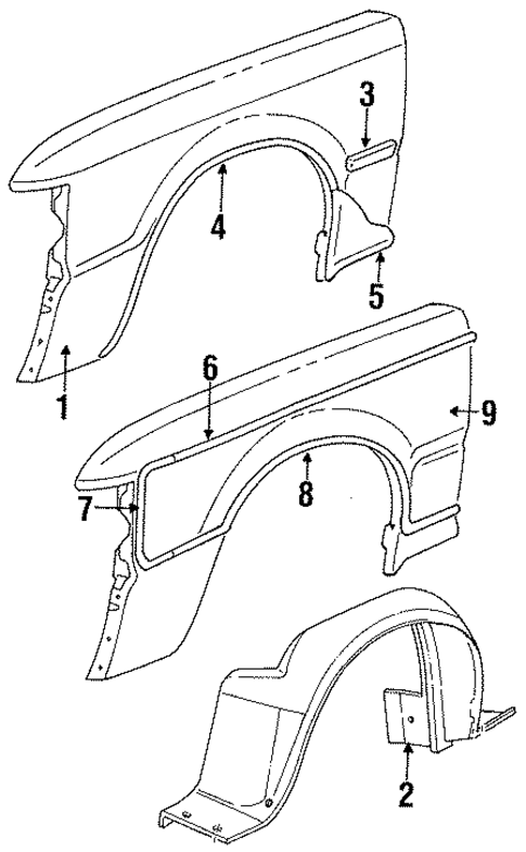 Exterior Trim - Fender for 1987 Mercury Lynx #0