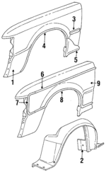 E6FZ16006A - Body: Fender for Ford: Escort, EXP | Mercury: Lynx Image