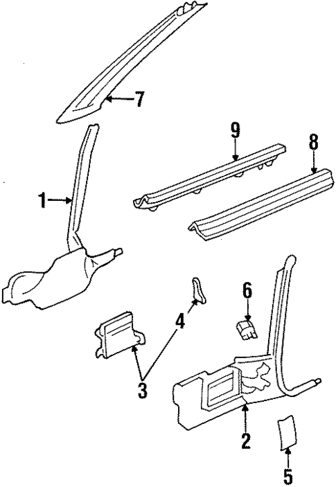 Interior Trim - Pillars for 1994 Honda Prelude #0