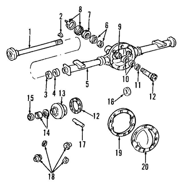 12471219 - Universals &amp; Rear Axle: Axle Housing for GM Image